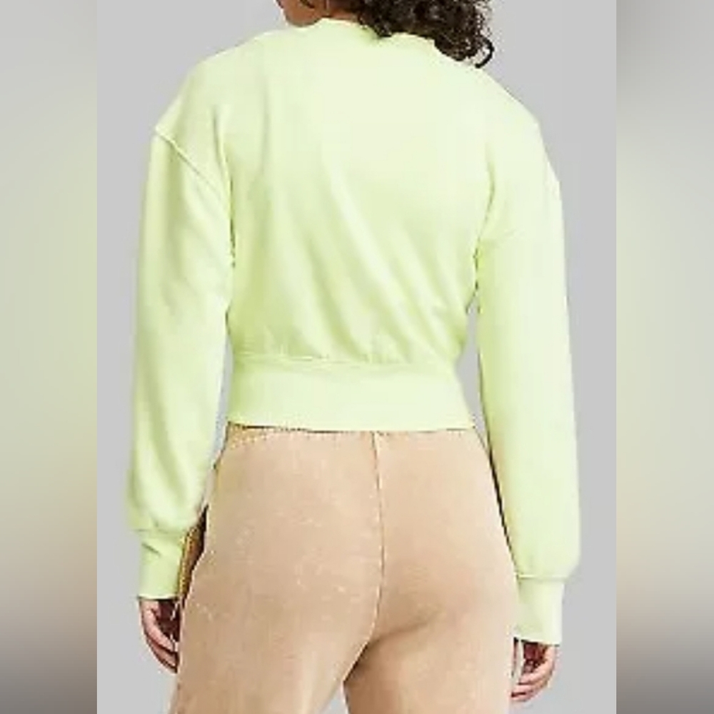 💚Wild Fable Women's Cropped Crewneck Pullover Sweatshirt - Picture 2 of 5
